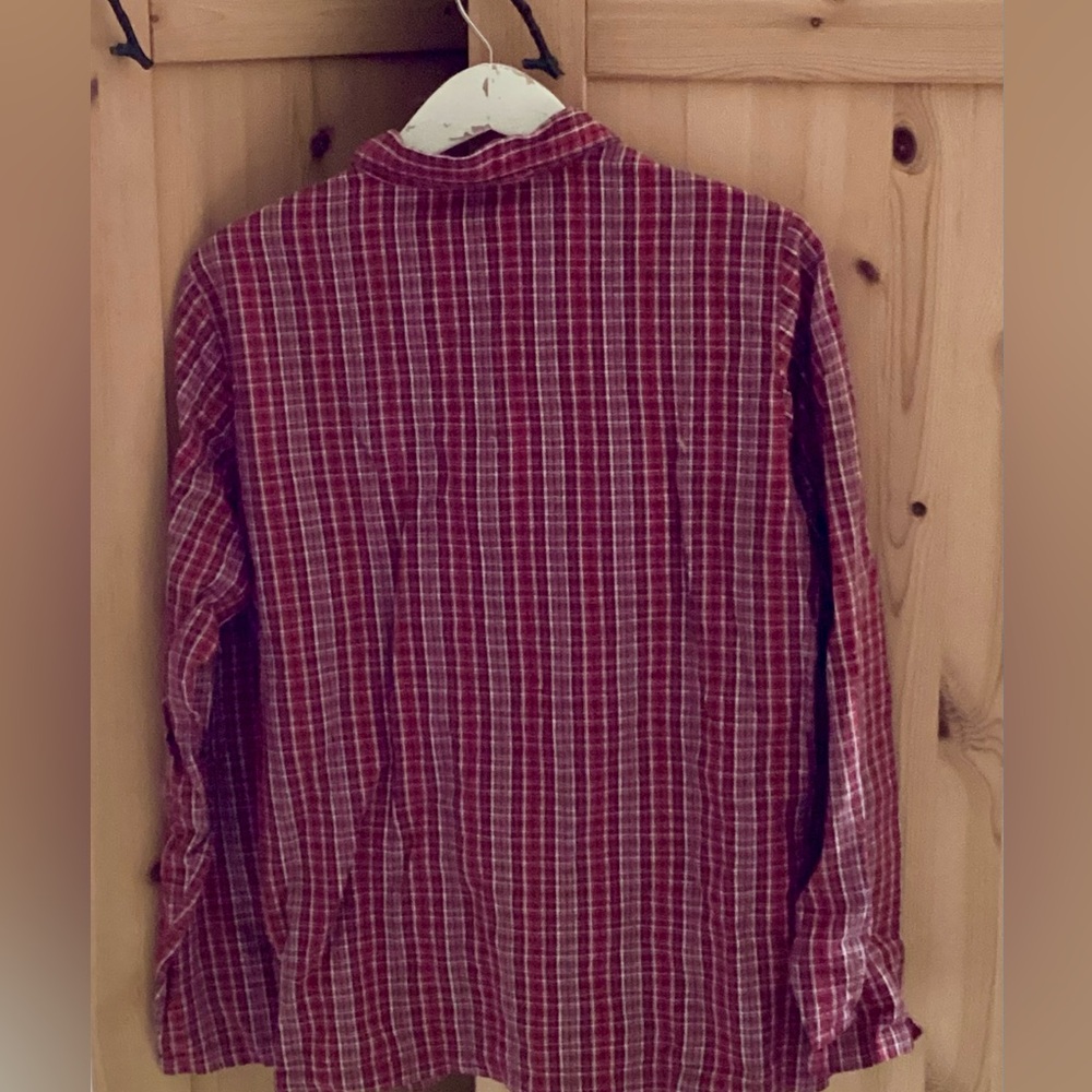 🌲 WOOLRICH Red Plaid Button Down Shirt LG  EPLVC - Picture 9 of 12